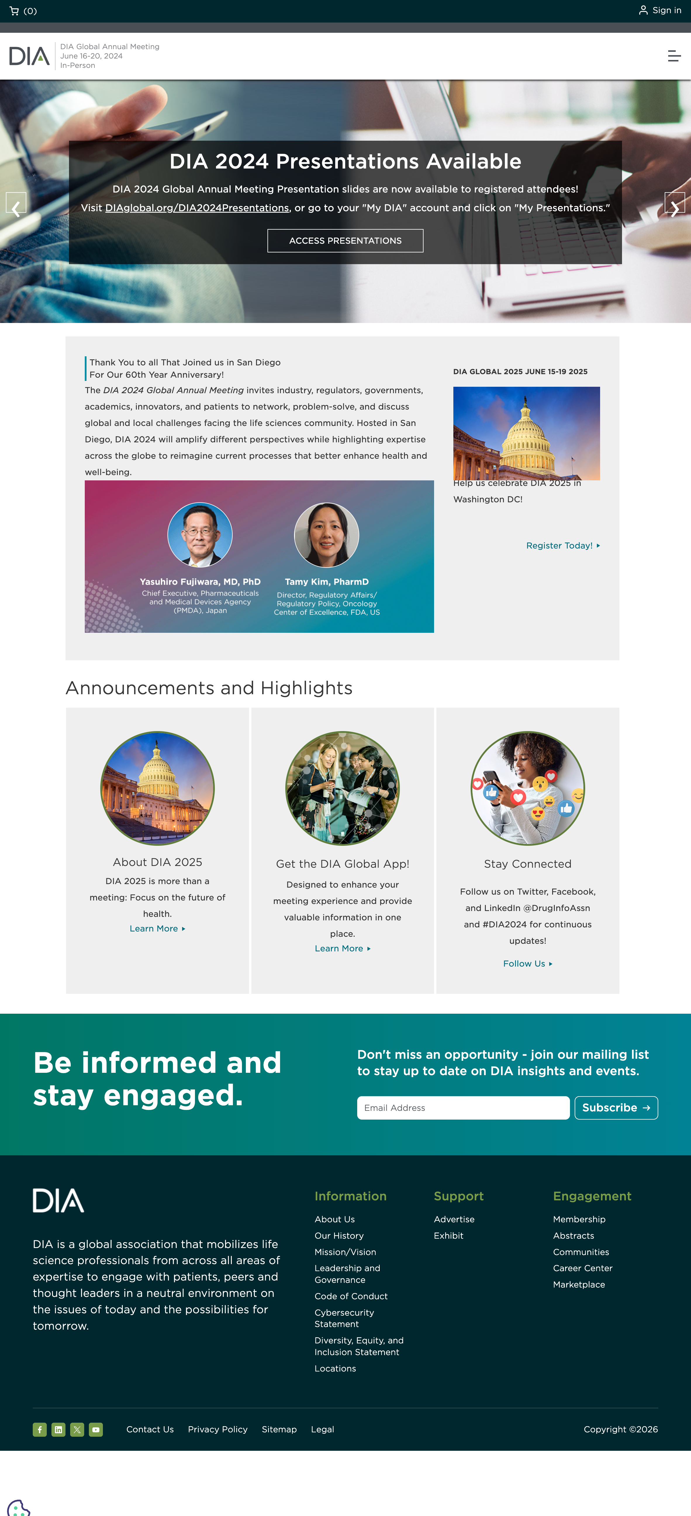 DIA 2024 Global Annual Meeting website